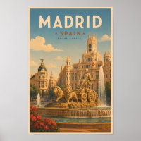 Madrid Spanje Cibeles Fontein Illustratie Reizen