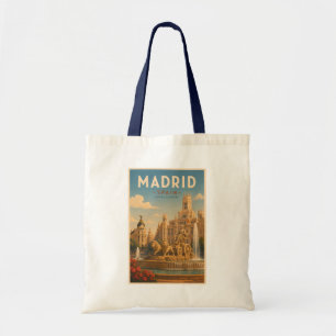 Madrid Spanje Cibeles Fontein Illustratie Reizen Tote Bag