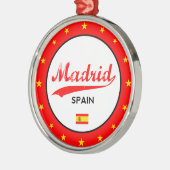 Madrid, Spanje, cirkel, wit Metalen Ornament (Links)