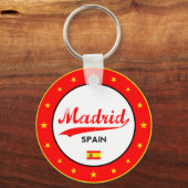Madrid, Spanje, cirkel, wit Sleutelhanger (Voorkant)