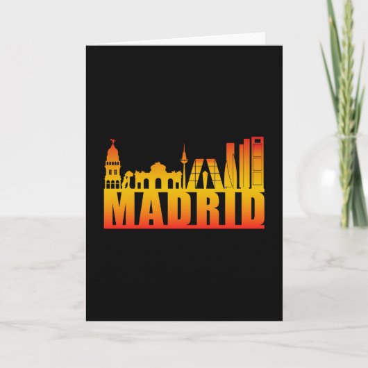 Madrid Spanje City Cityscape Skyline Funny Gift Kaart (Voorkant)