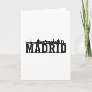 Madrid Spanje City Skyline Cityscape Trip Gift Ide Kaart
