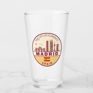 Madrid Spanje City Skyline Embleem Glas
