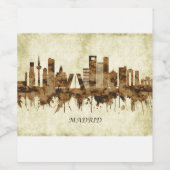 Madrid Spanje Cityscape Wijn Etiket (Enkel label)