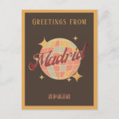 Madrid Spanje Disco bal Retro  Briefkaart (Voorkant)