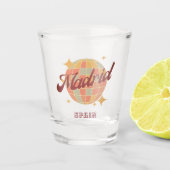 Madrid Spanje Disco bal Retro  Shot Glas (Voorkant)