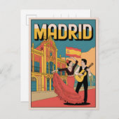  Madrid Spanje flaminco souvenirs, geschenken Briefkaart (Voorkant / Achterkant)
