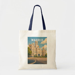 Madrid Spanje Illustratie Reis Kunst Vintage Tote Bag