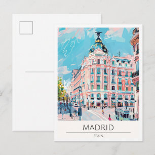 Madrid Spanje Kunst Illustratie Reizen Briefkaart