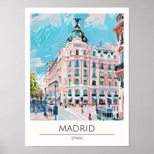 Madrid Spanje Kunst Illustratie Reizen Poster