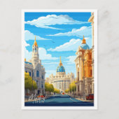 Madrid Spanje Kunst vintage reisillustratie Briefkaart (Voorkant)