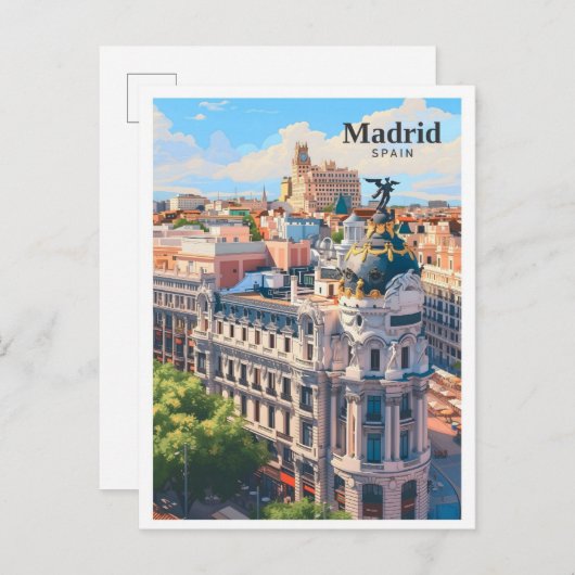 Madrid Spanje Kunst Vintage Reizen Briefkaart (Voorkant / Achterkant)