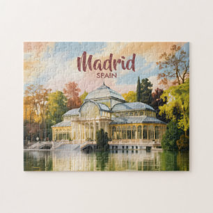 Madrid Spanje Palacio de Cristal Aquarel Reis Legpuzzel