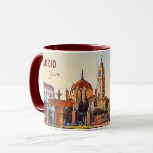 Madrid Spanje Reislandschap souvenir Mok (Voorkant links)