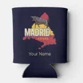 Madrid Spanje Retro Regio Kaart  Bull Blikjeskoeler (Achterkant)