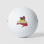 Madrid Spanje Retro Regio Kaart  Bull Golfballen (Voorkant)