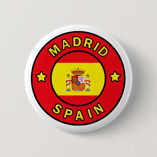 Madrid Spanje Ronde Button 5,7 Cm (Voorkant)