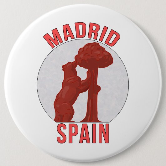 Madrid Spanje Ronde Button 6,0 Cm (Voorkant)