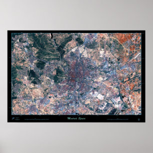 Madrid, Spanje, satelliet-poster Poster