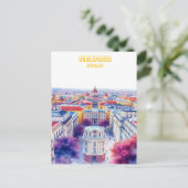 Madrid Spanje Silhouet Waterverf Schilderij Briefkaart (Staand voorkant)