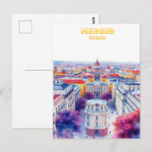Madrid Spanje Silhouet Waterverf Schilderij Briefkaart (Voorkant / Achterkant)