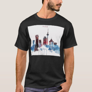 Madrid Spanje Skyline Waterverf T-shirt