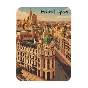 Madrid Spanje Stad Silhouet Architectuur Magneet