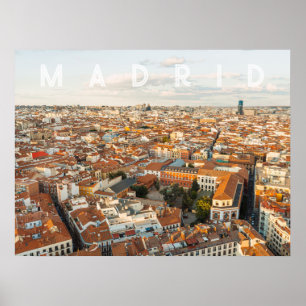 Madrid Spanje Stadsgezicht Reis Foto Poster