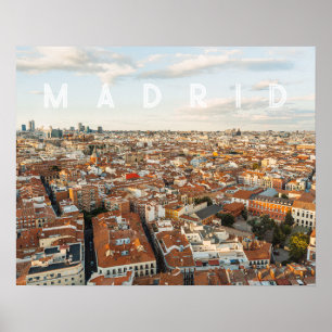 Madrid Spanje Stadsgezicht Reis Foto Poster