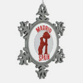 Madrid Spanje Tin Sneeuwvlok Ornament (Links)