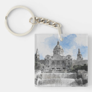 Madrid Spanje – Vakantie Souvenir met Schilderacht Sleutelhanger