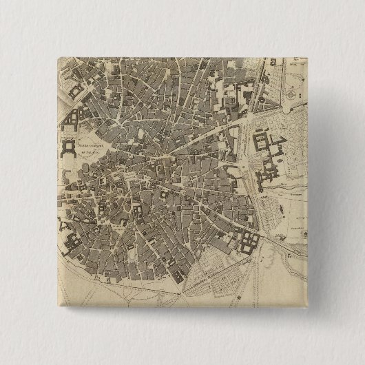 Madrid, Spanje Vierkante Button 5,1 Cm (Voorkant)