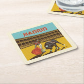 Madrid, Spanje Vierkante Kartonnen Onderzetter (Schuin)