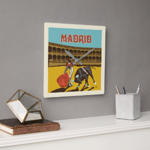 Madrid, Spanje Vierkante Klok