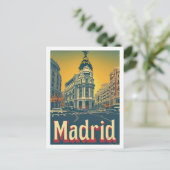 Madrid Spanje Vintage Beroemde Reisplaats Briefkaart (Staand voorkant)