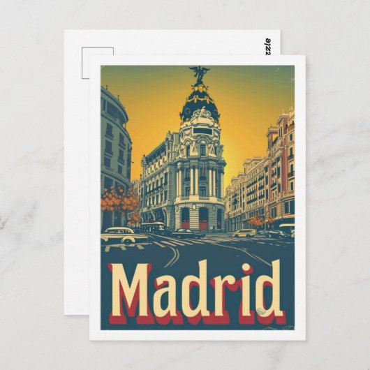 Madrid Spanje Vintage Beroemde Reisplaats Briefkaart (Voorkant / Achterkant)