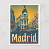 Madrid Spanje Vintage Beroemde Reisplaats Briefkaart (Voorkant)