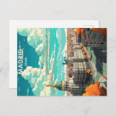 madrid spanje vintage reisposter briefkaart (Voorkant / Achterkant)