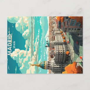 madrid spanje vintage reisposter briefkaart