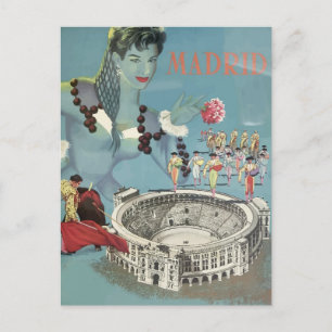Madrid, Spanje Vintage Travel Briefkaart