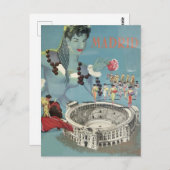 Madrid, Spanje Vintage Travel Briefkaart (Voorkant / Achterkant)