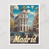 Madrid Spanje Vintage Travel Illustratie Briefkaart (Voorkant)