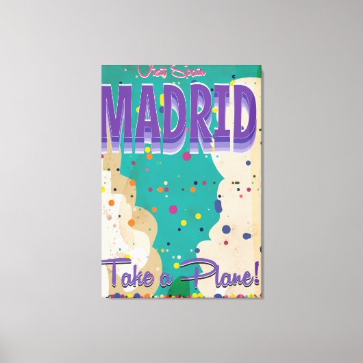 Madrid,Spanje Vintage vakantieposter Canvas Afdruk (Voorkant)