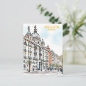 Madrid Spanje Waterverf Schilderij Briefkaart (Staand voorkant)