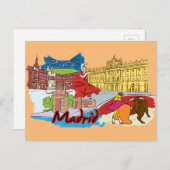 Madrid, Spanje Wereldberoemd Briefkaart (Voorkant / Achterkant)