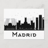 Madrid, Spanje | Zwarte en witte veldlijn Briefkaart (Voorkant)