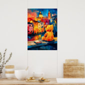 Madrid Teddy Sunset Plaza Skyline Print (Keuken)