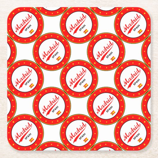 Madrid Vierkante Kartonnen Onderzetter (Voorkant)