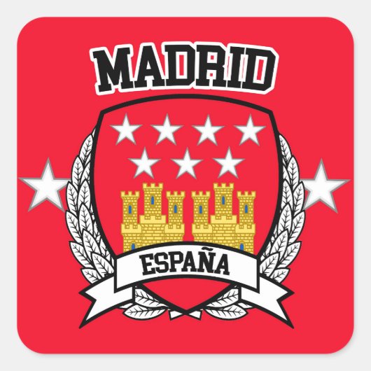 Madrid Vierkante Sticker (Voorkant)