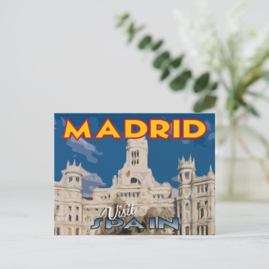 Madrid, Visite... Espagne, carte postale (Debout devant)